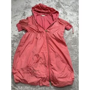 Sean John Hoodie Women's Size Large‎ Pink Short Sleeve Full Zip Pockets EUC